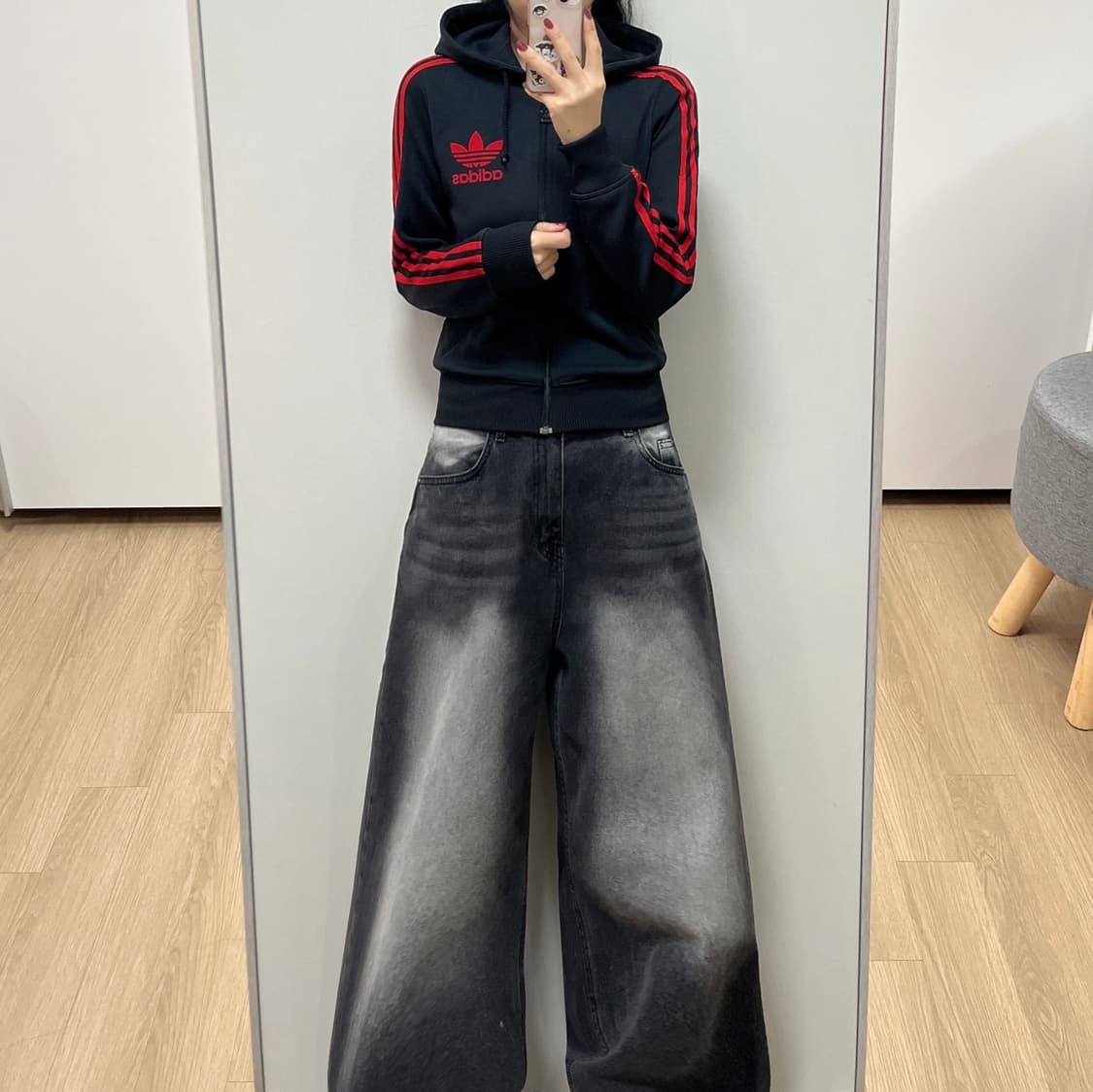 아디다스 파이어버드 검빨 후드 트랙탑 져지 상품이미지1