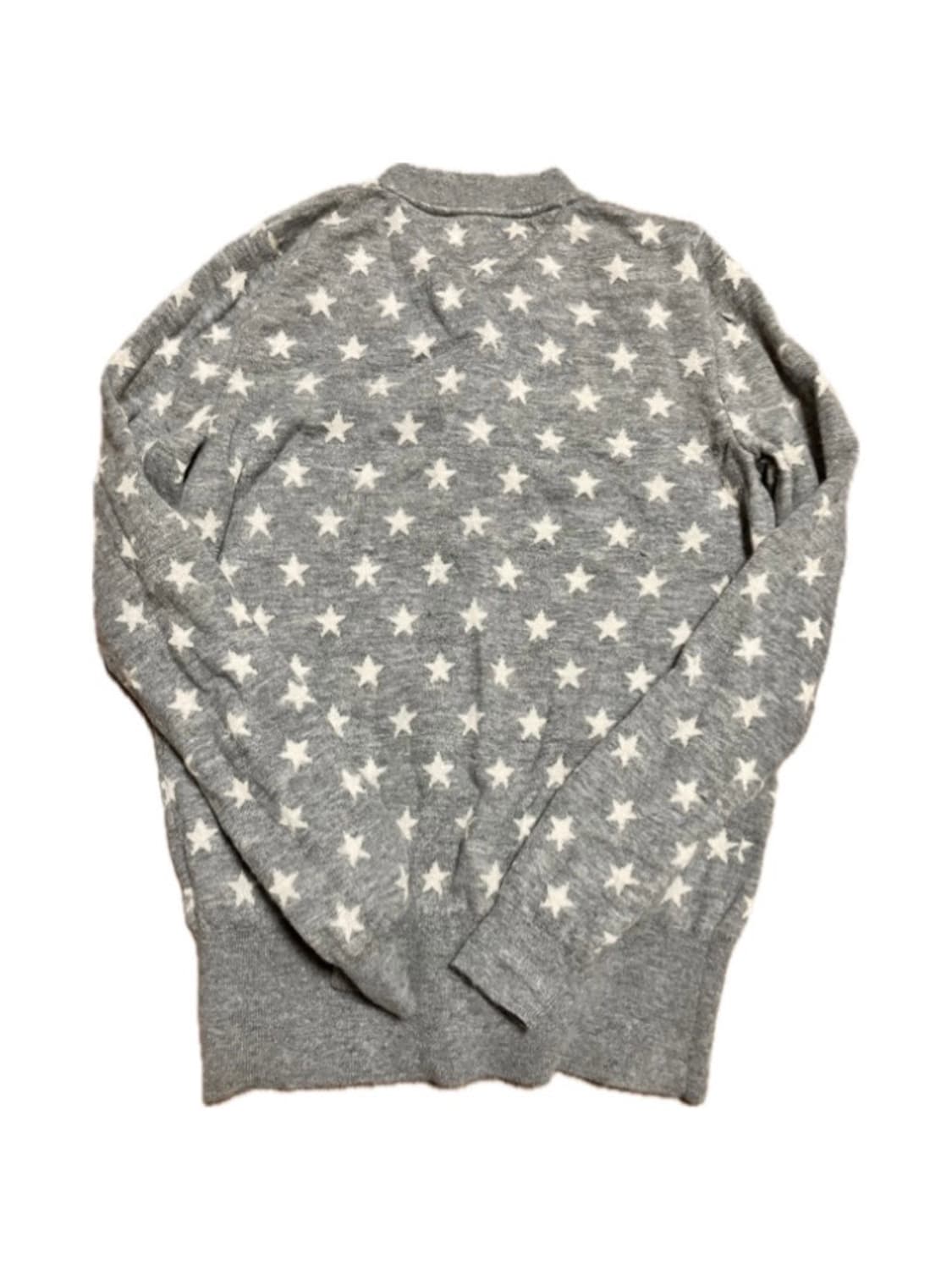 타미 그레이 톤온톤 별 패턴 프레피 니트 상품이미지2