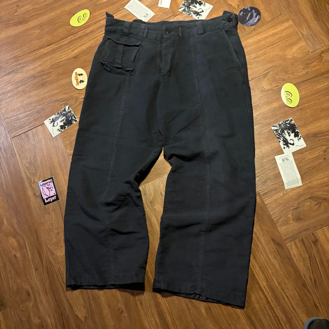 Armani straight heavy cotton wide pants 상품이미지2