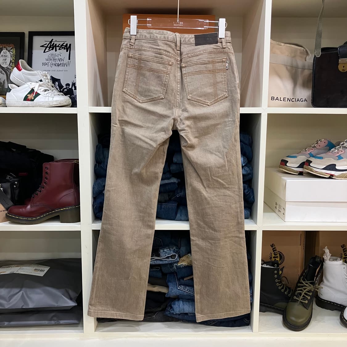 버버리 베이지 스트레이트 코튼 팬츠 36 상품이미지3