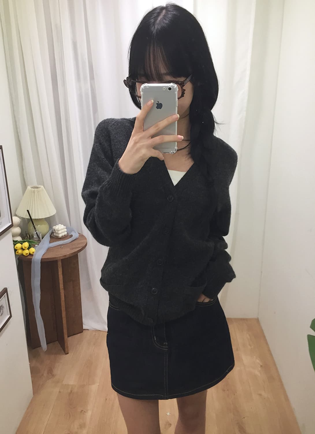 여성 유니클로 V넥 가디건 100 상품이미지2