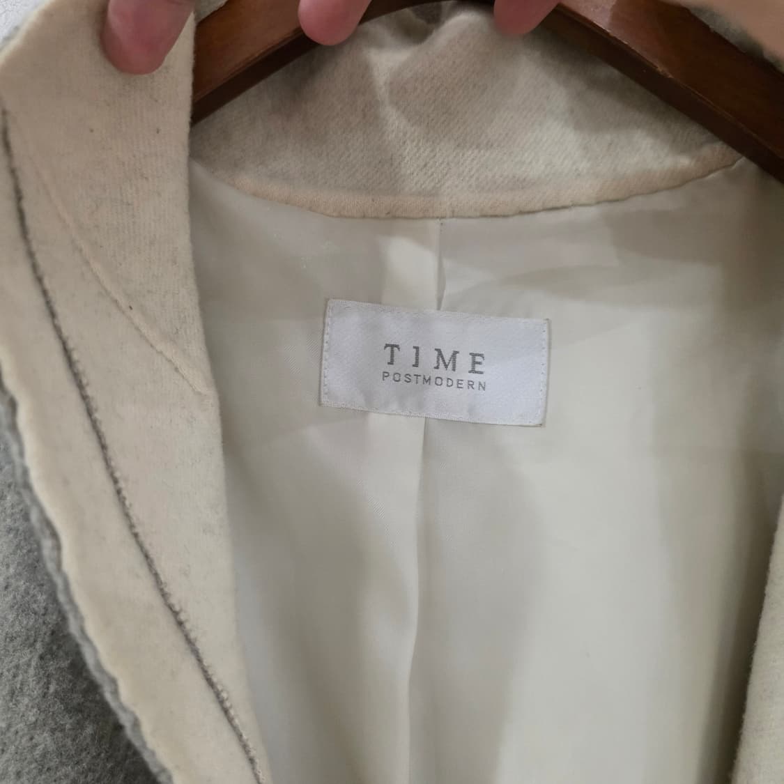 한섬 타임 핸드메이드 회색 롱 코트 FREE 상품이미지5