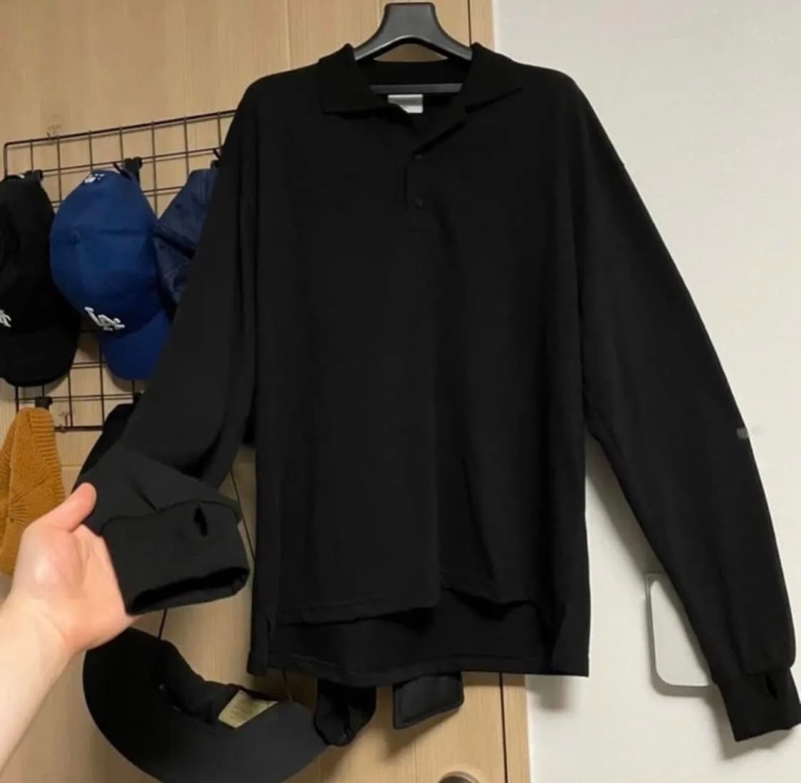 [FREE]TOVN투븐 핸드워머 블랙 피케셔츠 새상품 상품이미지2