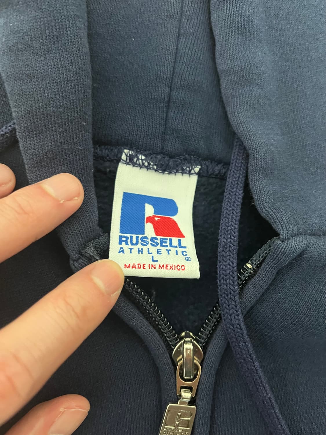 90s 러셀 후드집업 네이비 팜니다 상품이미지3