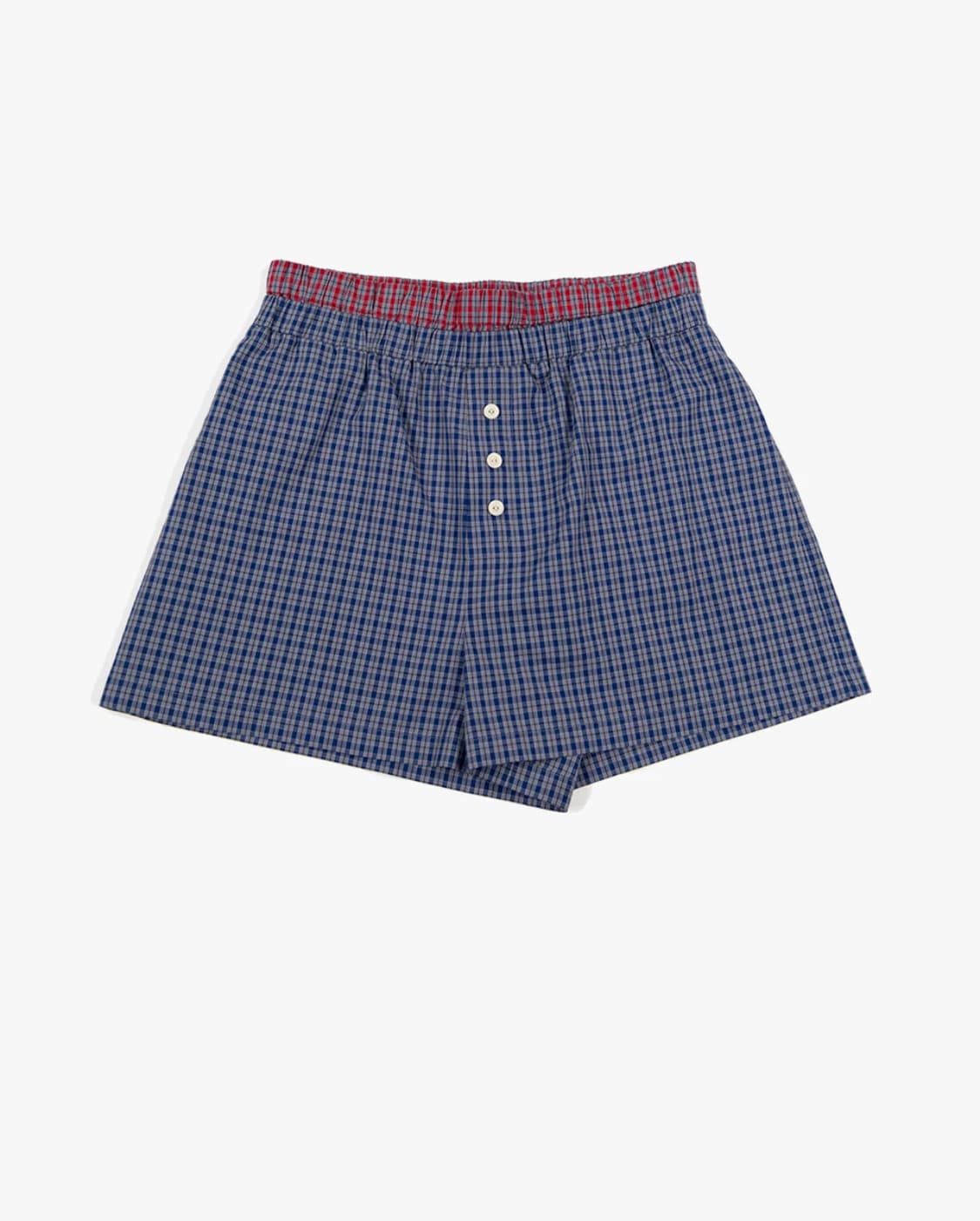 DOUBLE WAIST CHECK SHORTS / BLUE 상품이미지1