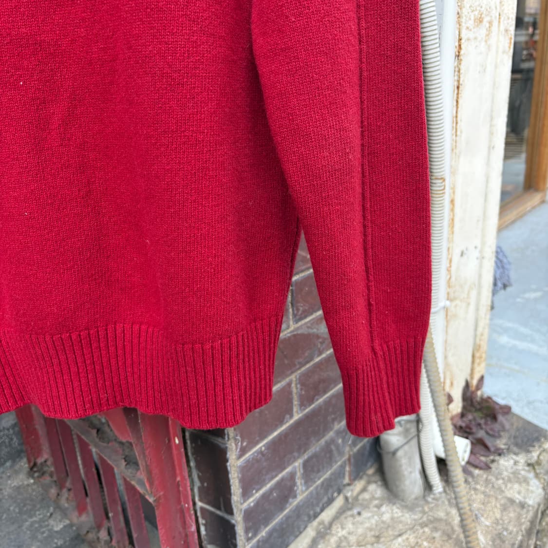 스톤아일랜드 브이넥 레드 스웨터 상품이미지7