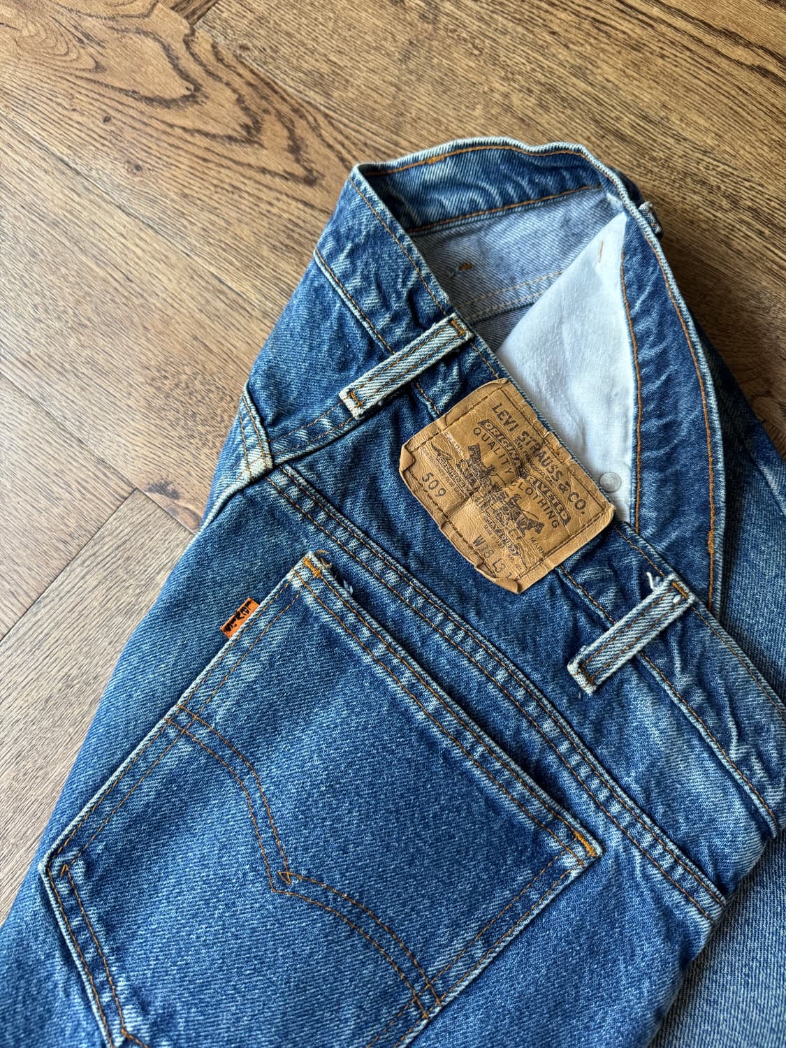 [38]80's 리바이스 USA 오렌지탭 509 스트레이트 데님 팬츠 상품이미지4