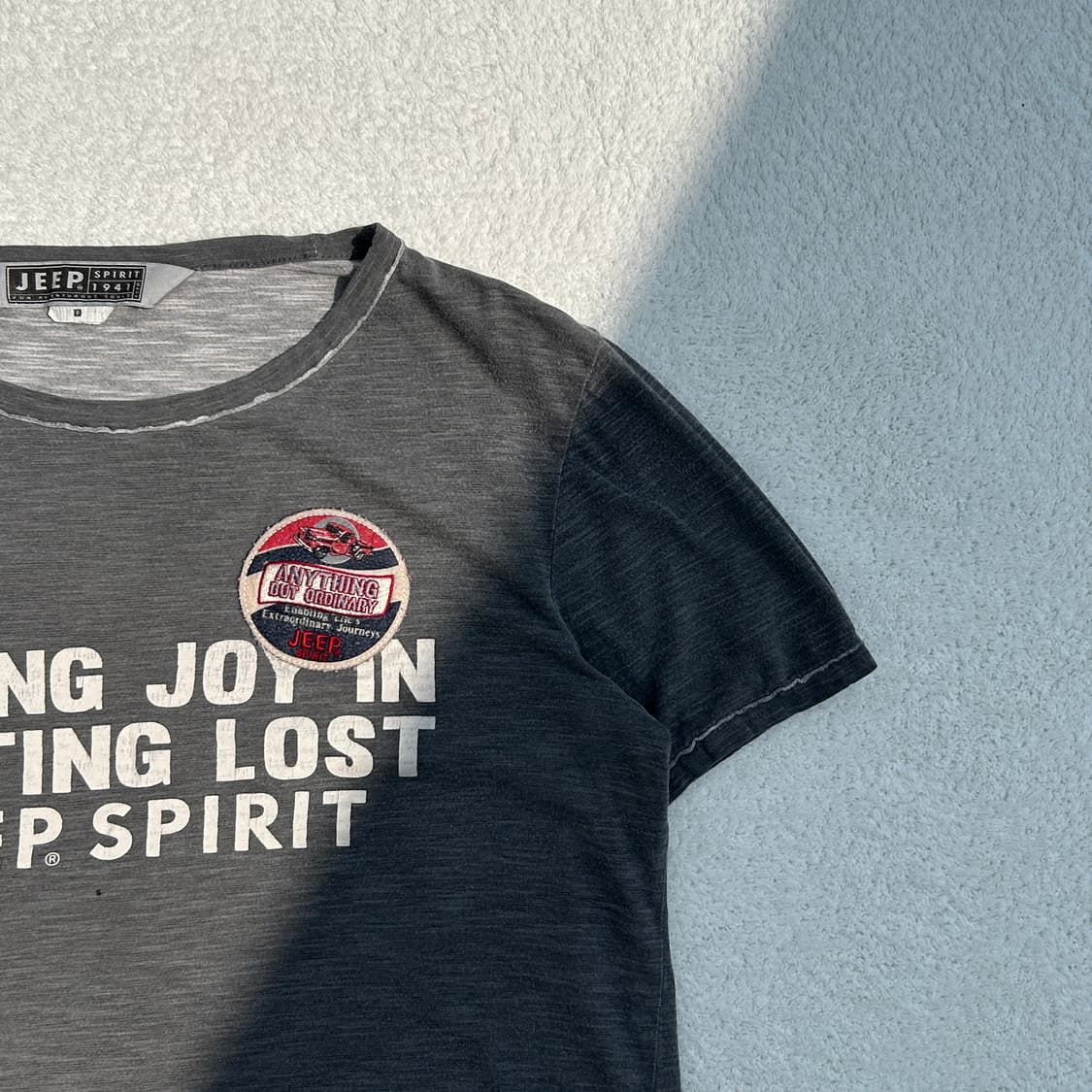 Jeep 빈티지 다크그레이 패치로고 반팔티셔츠 상품이미지3