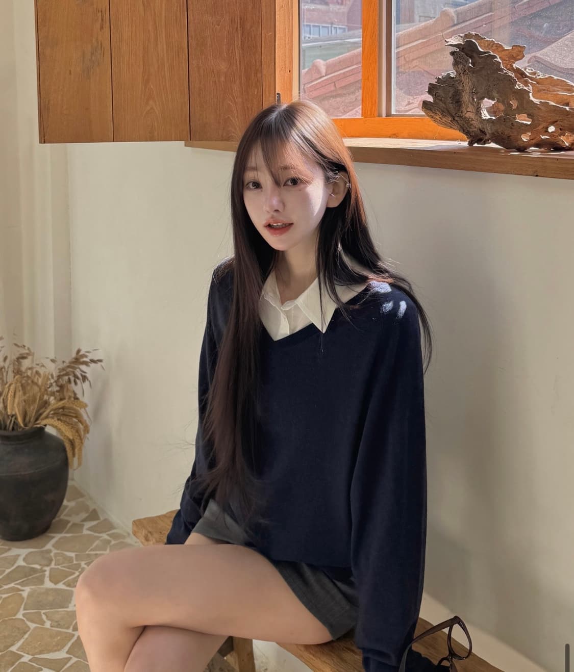 카인다미 브이넥 니트 티 상품이미지1