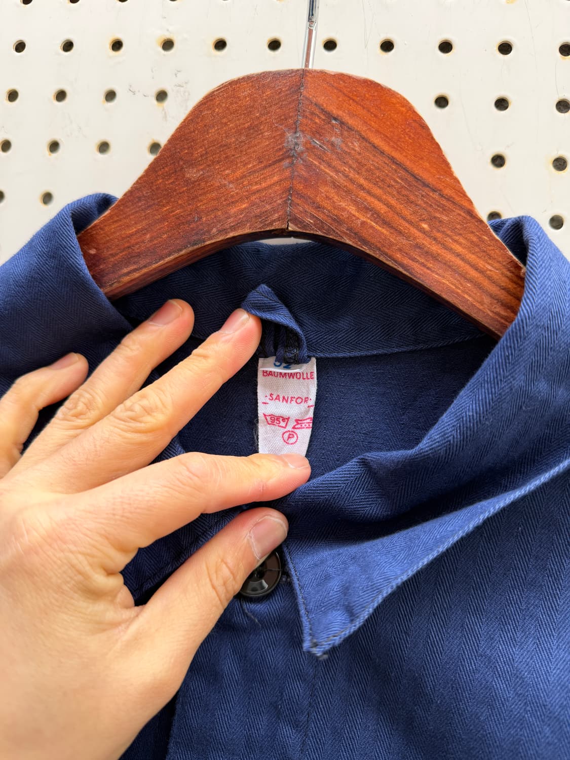 WASHED BLUE HBT OLD VINTAGE 헤링본 프렌치워크자켓 상품이미지6