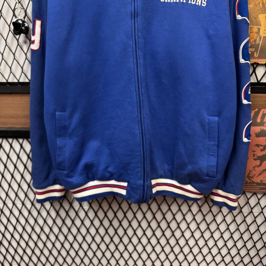 00s 리복 X NFL 뉴욕 자이언츠 집업 바시티자켓 블루 상품이미지4
