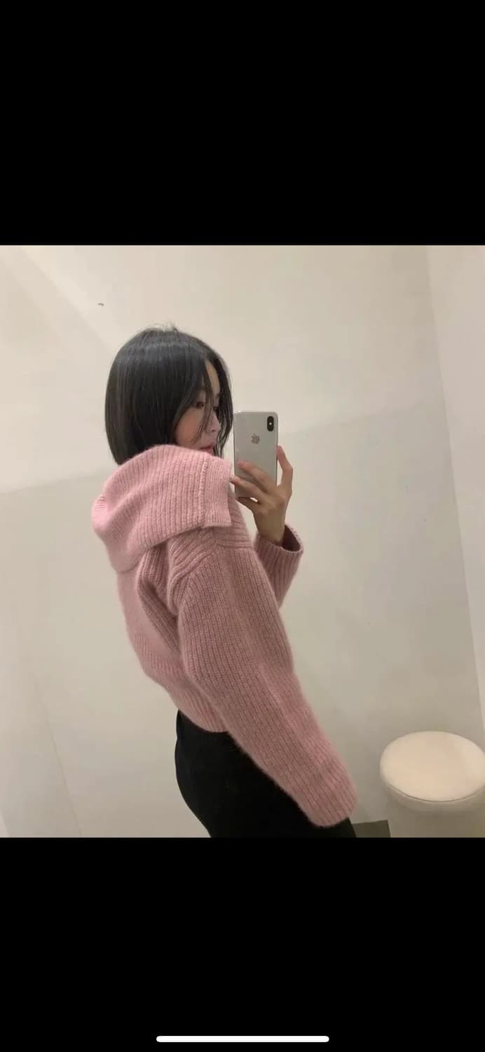 블러썸에이치컴퍼니 루엔 리버시블 니트 가디건/터틀넥 블랙 상품이미지3