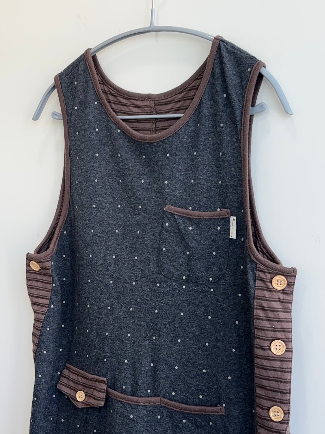 재팬 빈티지 땡땡이 유니크 레이어드 에이프런 상품이미지2