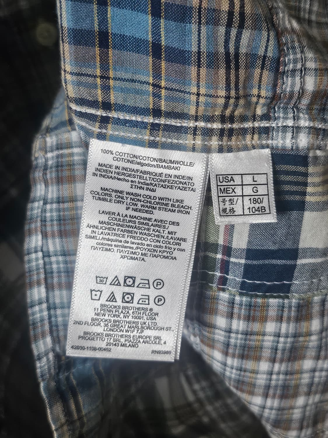 브룩스브라더스 체크 셔츠 상품이미지3