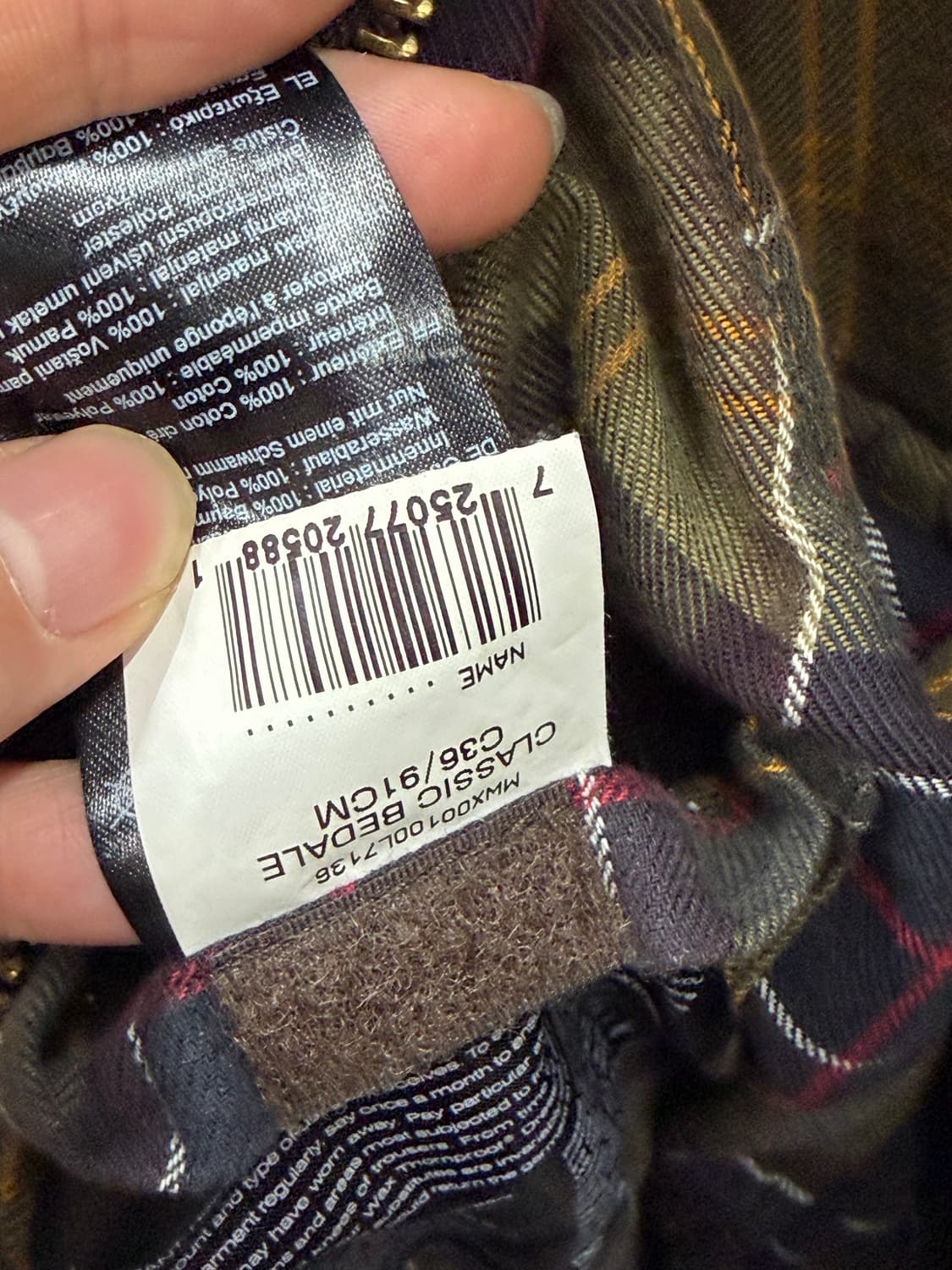 바버 비데일 왁스 자켓 올리브 상품이미지10