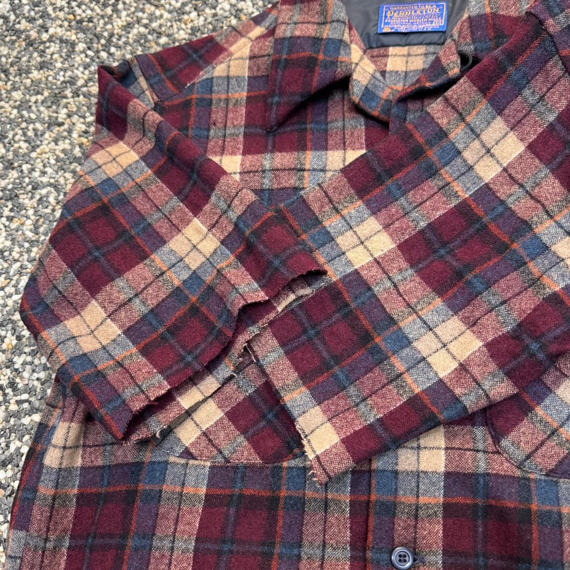 80s 펜들턴 컷포인트 울 셔츠 made in USA (M)   상품이미지5