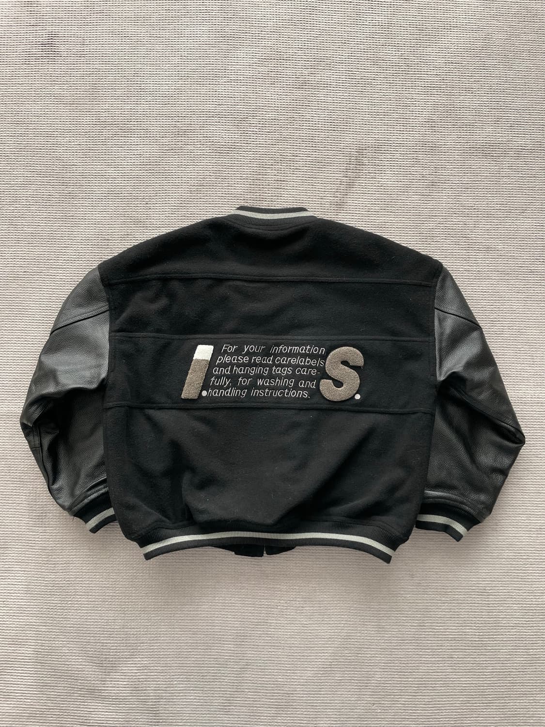 80‘s 이세이미야케 레더 바시티 자켓 상품이미지1