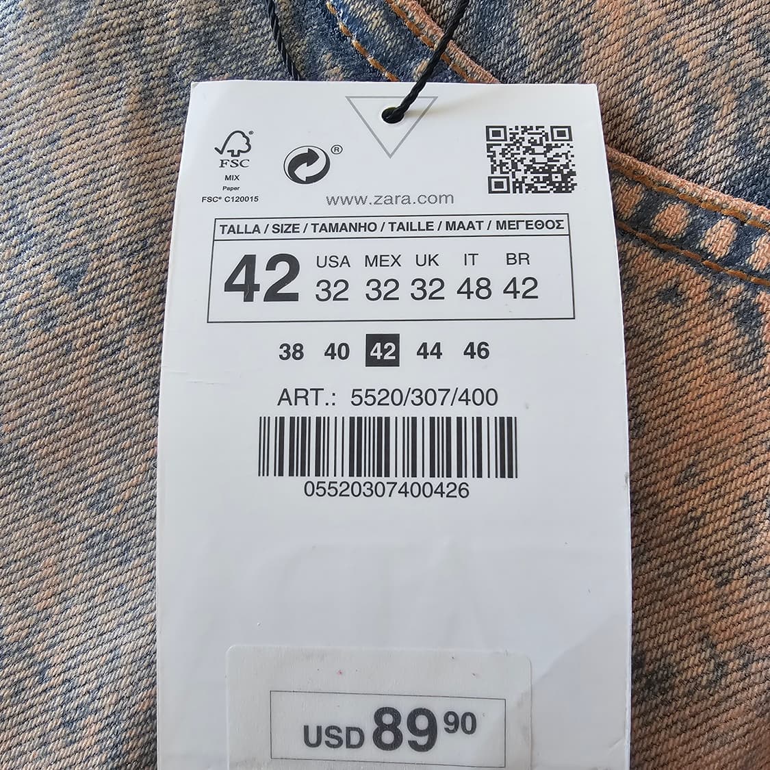 42 새제품) 자라 메탈릭 이펙트 코팅 진 청바지 체감 33 34 43 상품이미지8