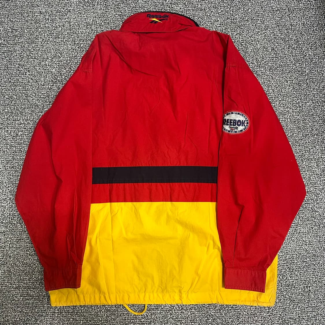 (105) 리복 코튼 바람막이 자켓 레드/옐로우 상품이미지3