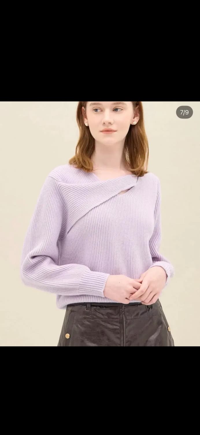 sjsj 울 레이어 리브 니트 탑 상품이미지1