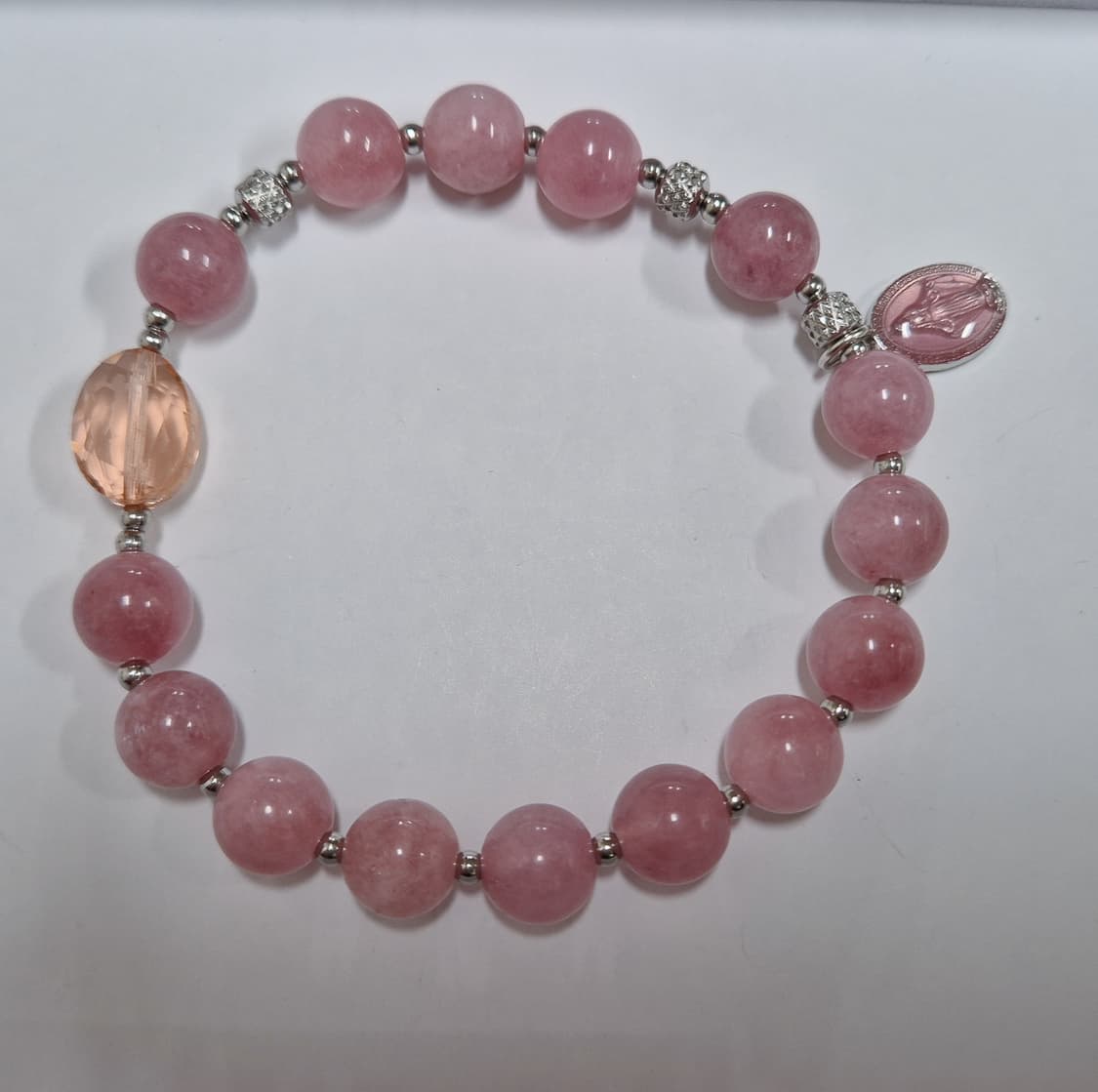 천연 로즈쿼츠 & 기적의 패 묵주팔찌 상품이미지1