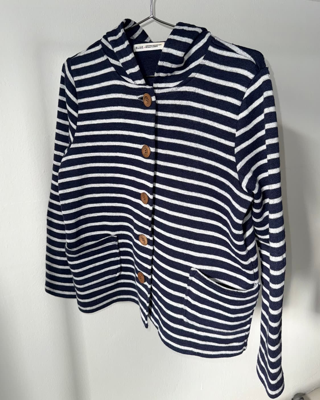 빈티지 스트라이프 후디 가디건 상품이미지1