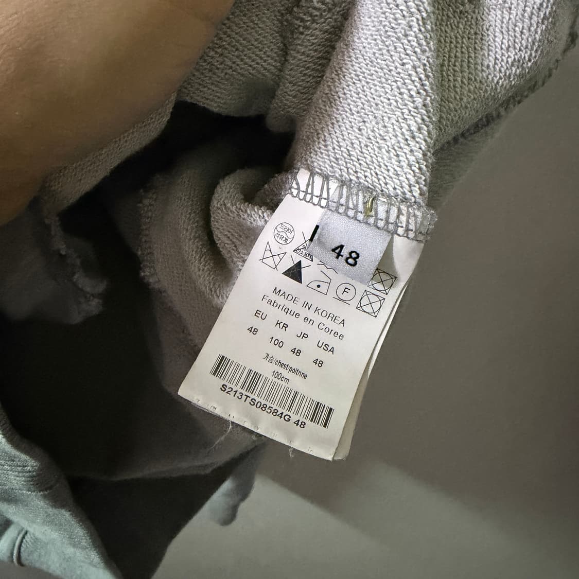 솔리드옴므 백로고 그레이 후드티셔츠 48 (105) 상품이미지9