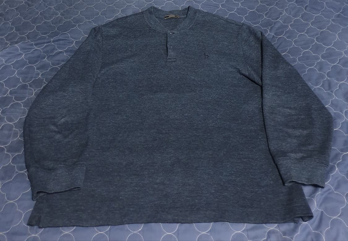 (22s) 헤지스 헨리넥 카라 코튼니트 롱슬리브 네이비 (110) 상품이미지1