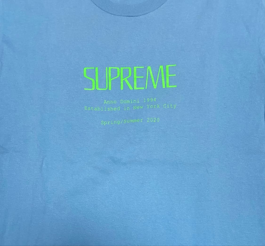 (M)슈프림 20SS Anno Domini Tee 라이트블루 상품이미지4