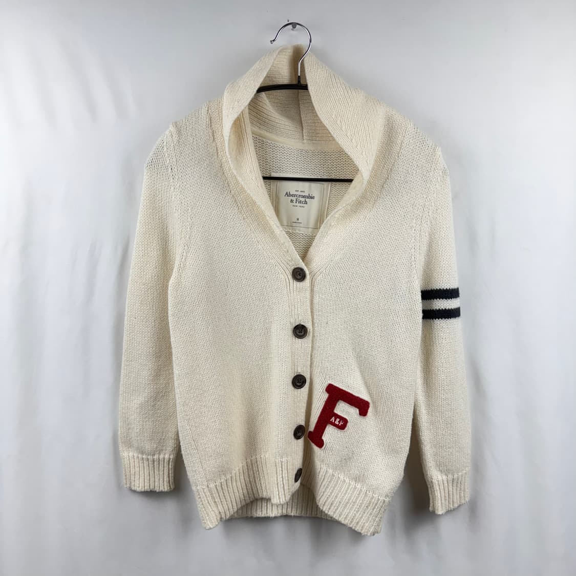 (M) 아베크롬비 숄 카라 가디건 아이보리 상품이미지2