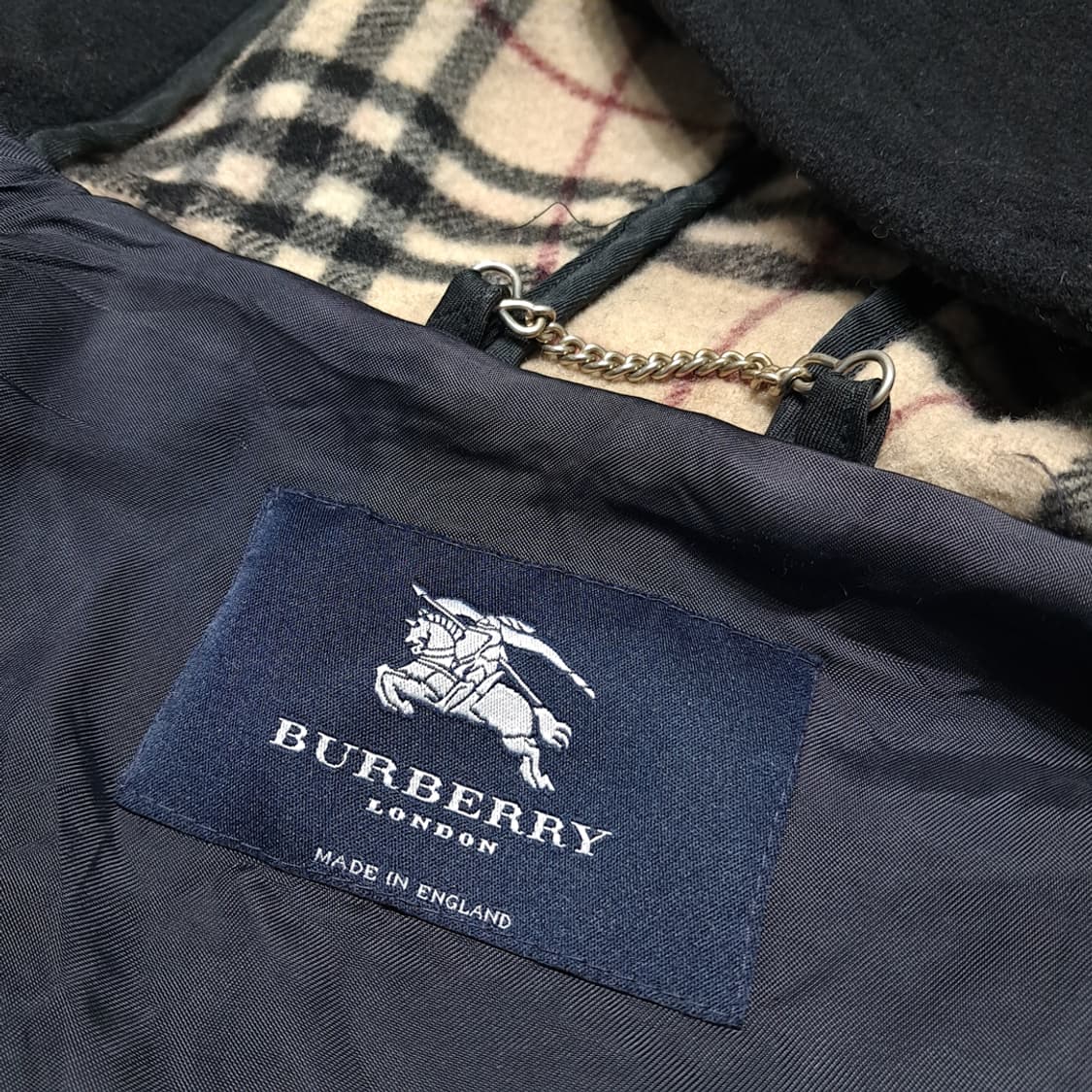 CL287 XL 버버리 00s 영국판 울 토글 블랙 코트 상품이미지4