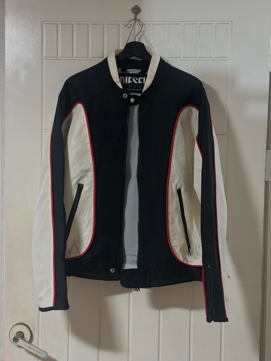 디젤 J-블링크 컬러블록 나일론 바이커 자켓 (XL) 상품이미지3