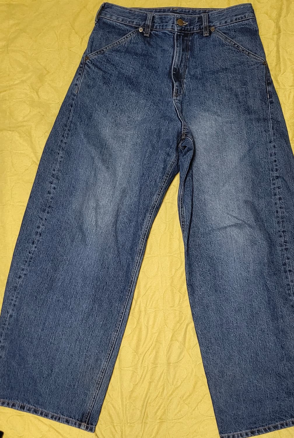 [2]해칭룸 와이드 커브진 워시드 블루 상품이미지2