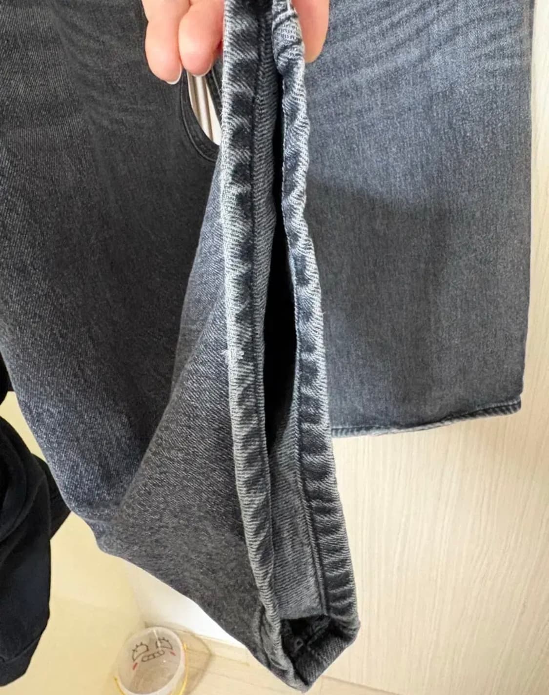 [3]해칭룸 와이드 커브 진 워시드 블랙 상품이미지4