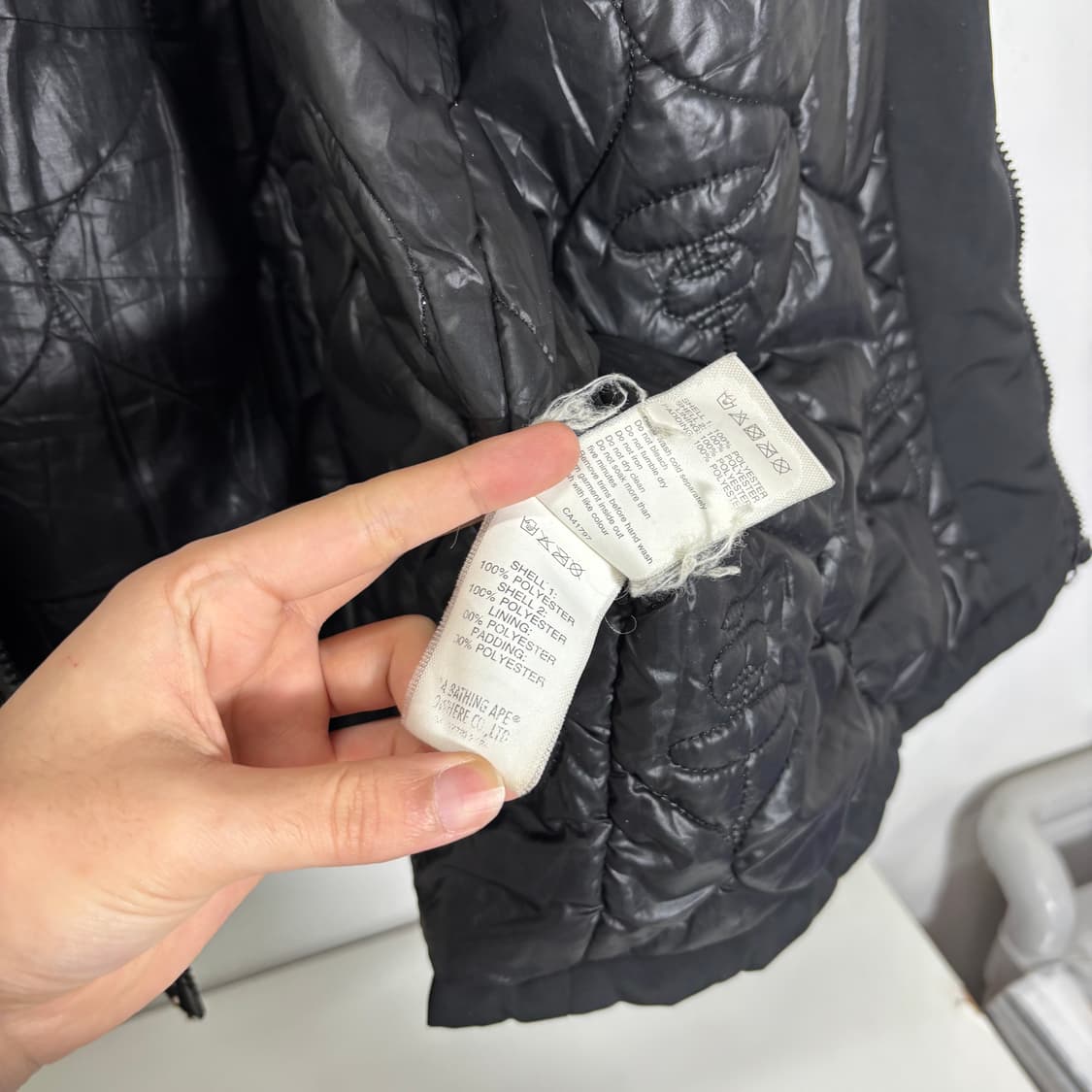 105 APE BAPE 에이프 베이프 블랙 롱 점퍼 돕바 상품이미지8