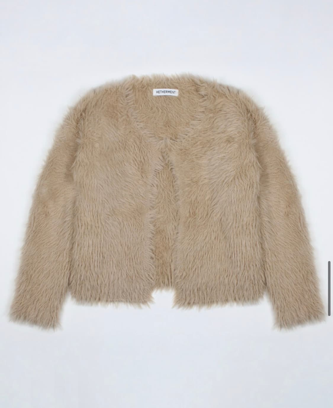 헤더먼트 테디 가디건 카멜 상품이미지2