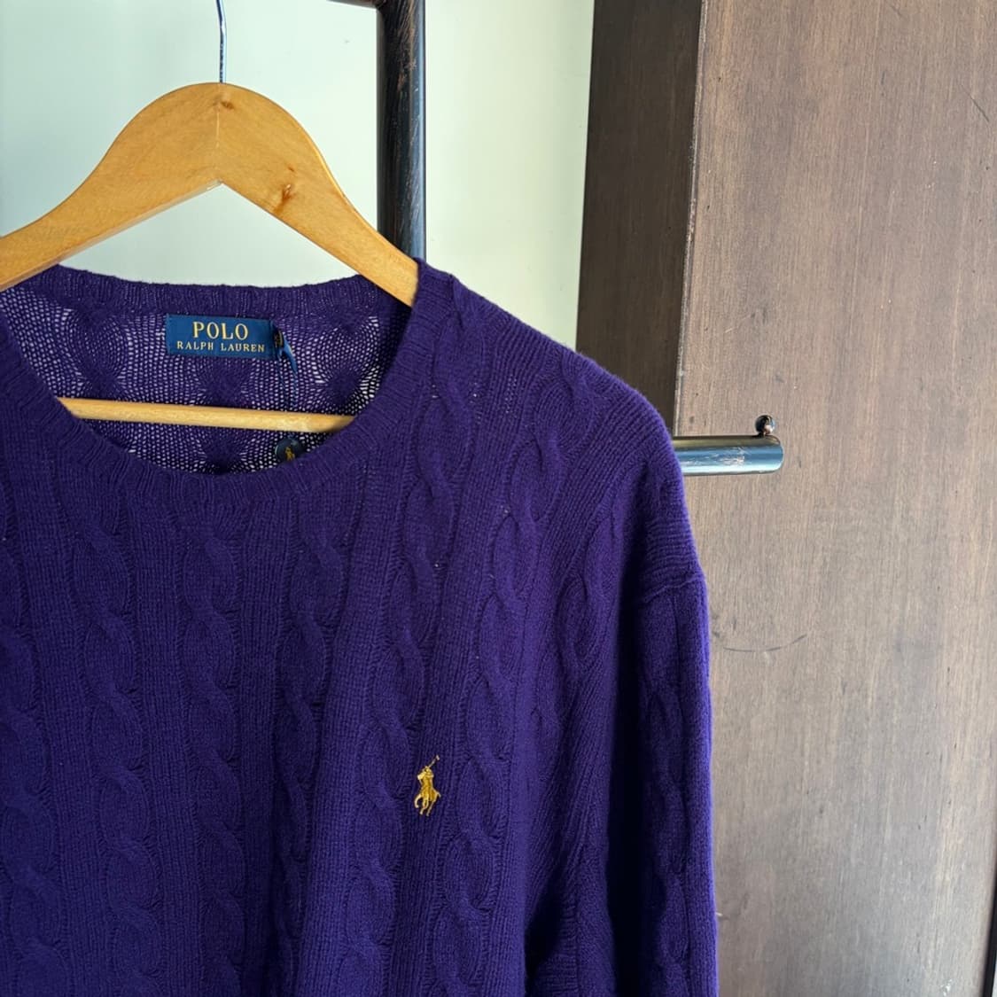 15296 - 폴로랄프로렌 퍼플 케이블 울 니트(울90%캐시미어 10%) 상품이미지3