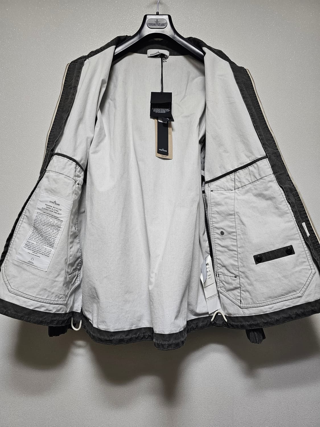 스톤아일랜드 파나마 리사이클드 옥사이드 플레이팅 풀 지퍼 자켓 (새상품) 상품이미지6