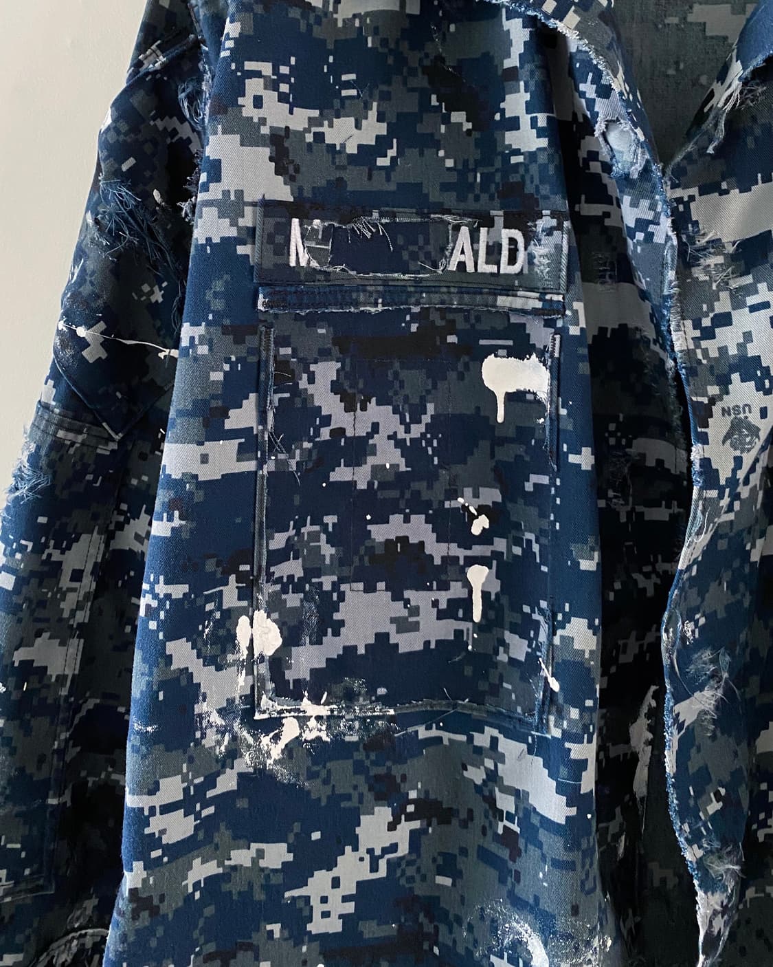 US ARMY 미해군 디스트로이드 페인팅 밀리터리 자켓 상품이미지5