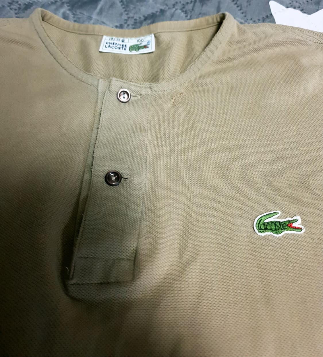 (90s) 서광 라코스테 클래식 코튼 헨리넥 긴팔 (L) 상품이미지2