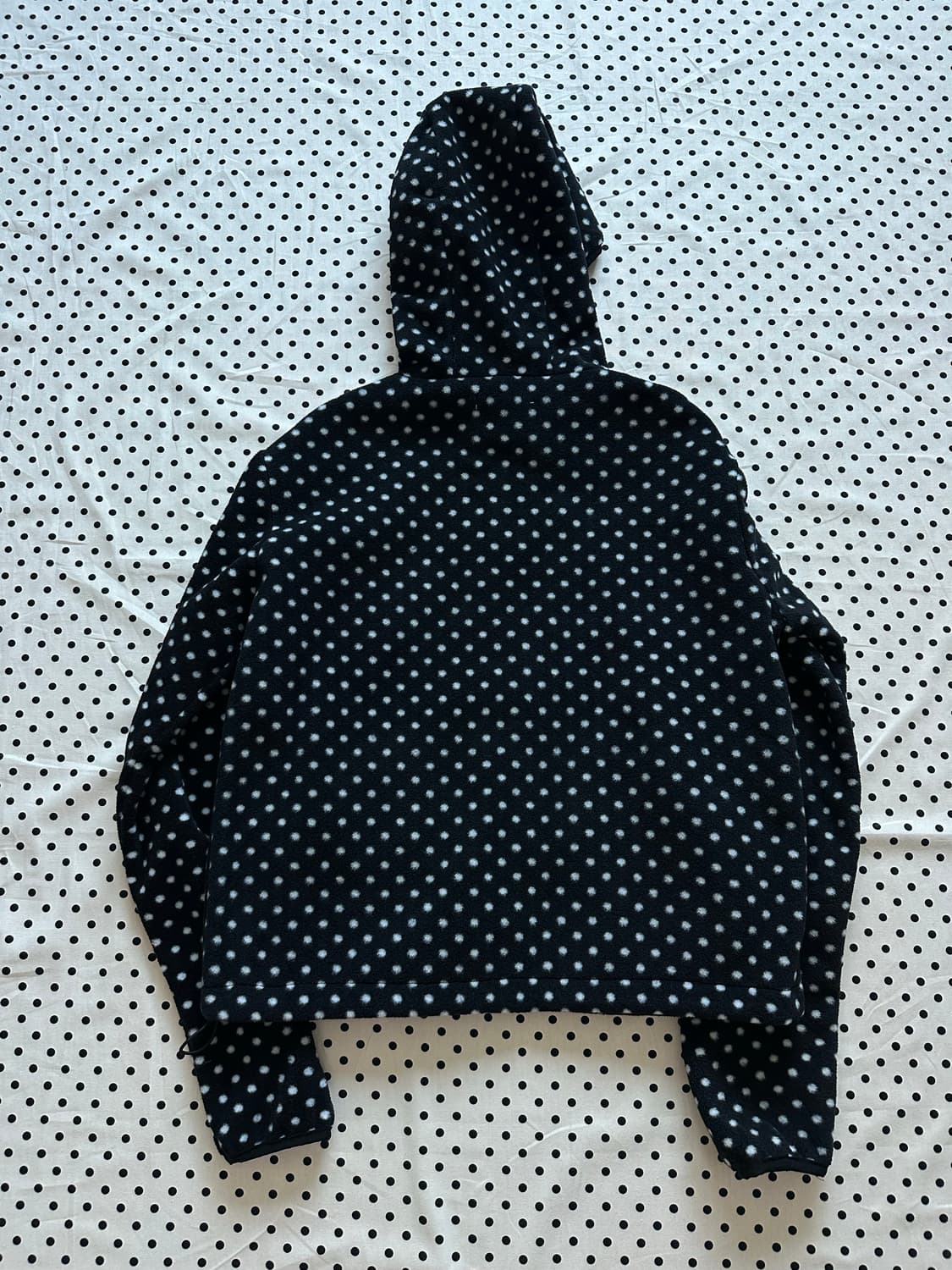 YUE 도트 플리스 후드집업 상품이미지3