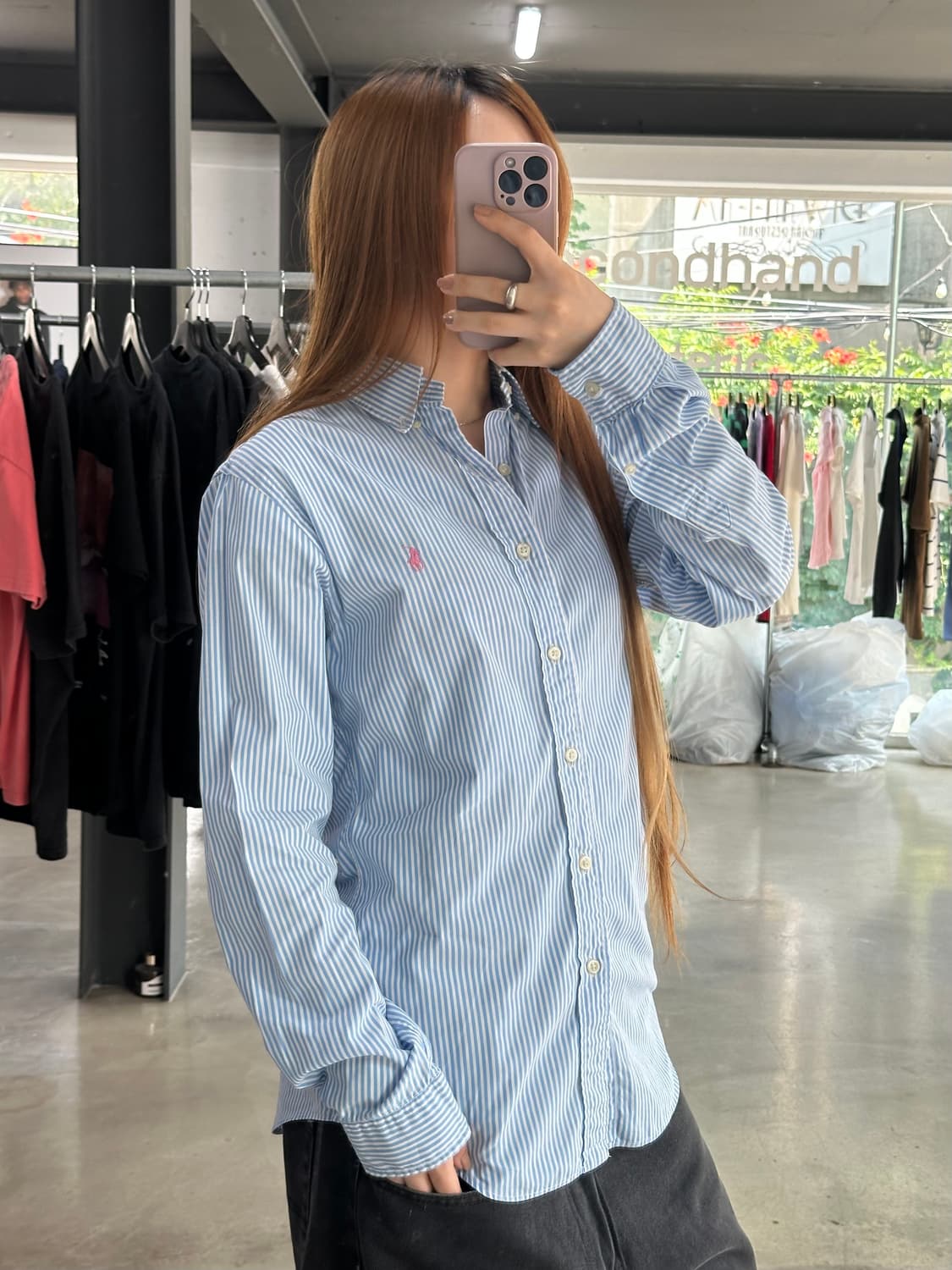 폴로랄프로렌 슬림핏 스트레치 스트라이프 긴팔셔츠 상품이미지2