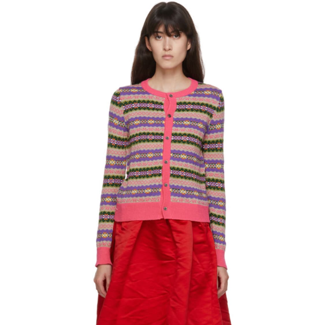 꼼데가르송 걸 comme  girl fair isle 울 가디건 상품이미지1