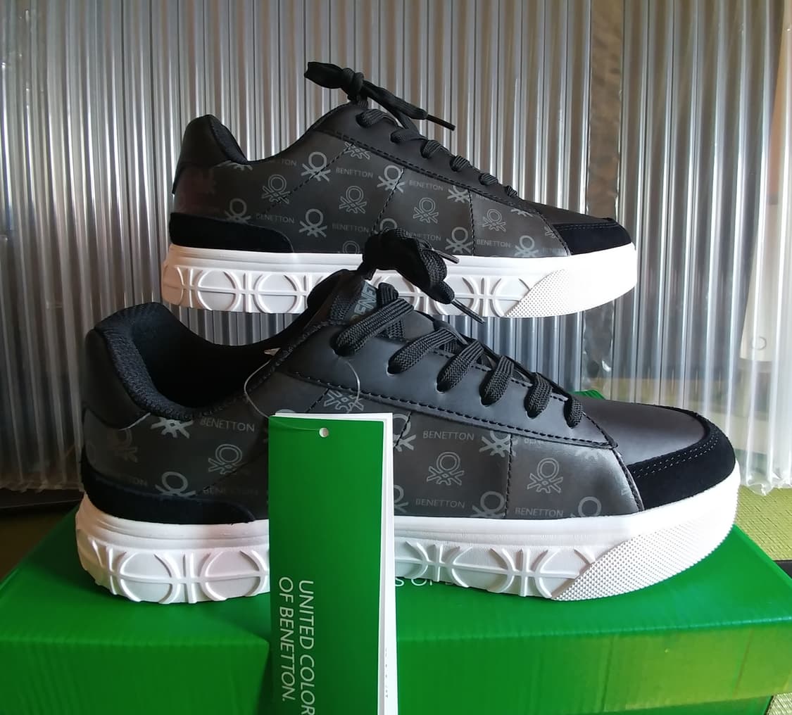 (새신발) 베네통 코트라이프 스니커즈 블랙 JB1F021BK 270mm 상품이미지1