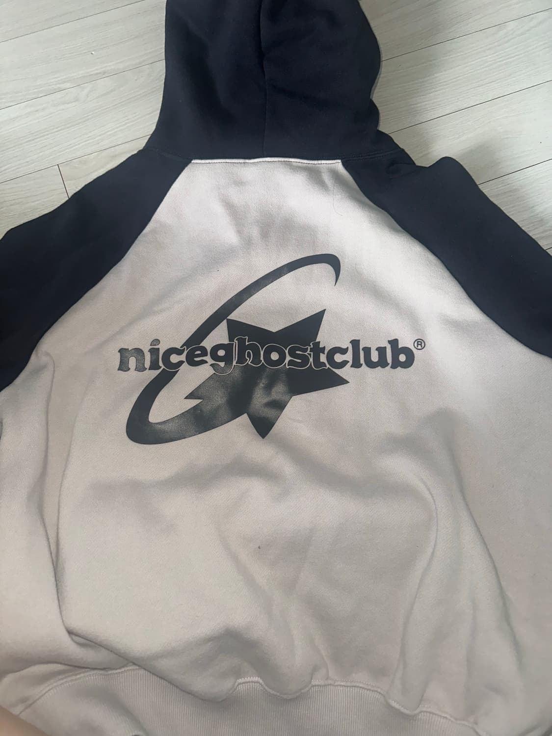 나이스고스트클럽 슈팅스타 로고 후디 베이지 S사이즈 상품이미지5