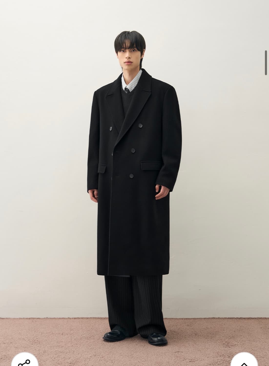 (새상품)(XL) 드로우핏 프리미어 울 맥시 더블 체스터 코트 상품이미지6