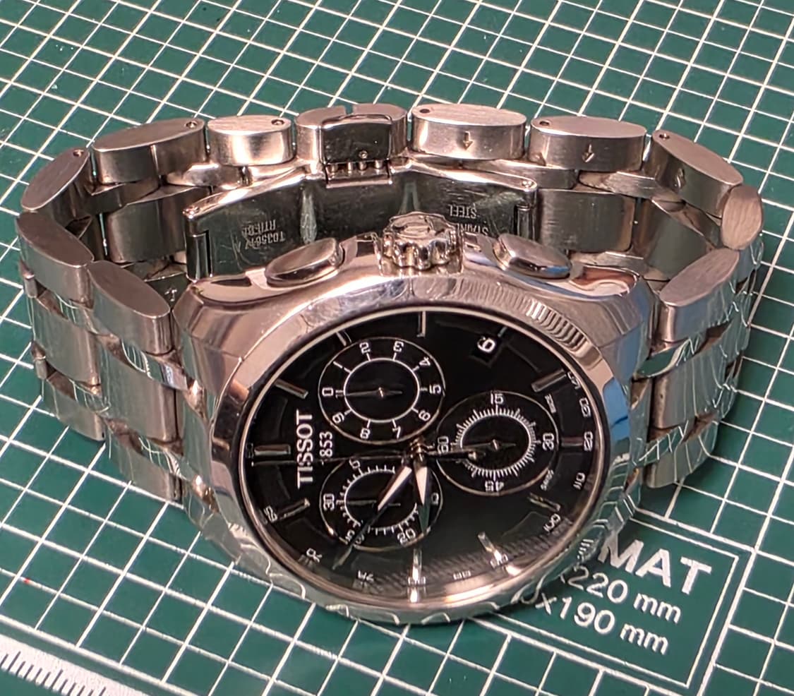 티쏘 (TISSOT) 검판 꾸뜨리에 크로노그래프 메탈시계 상품이미지6