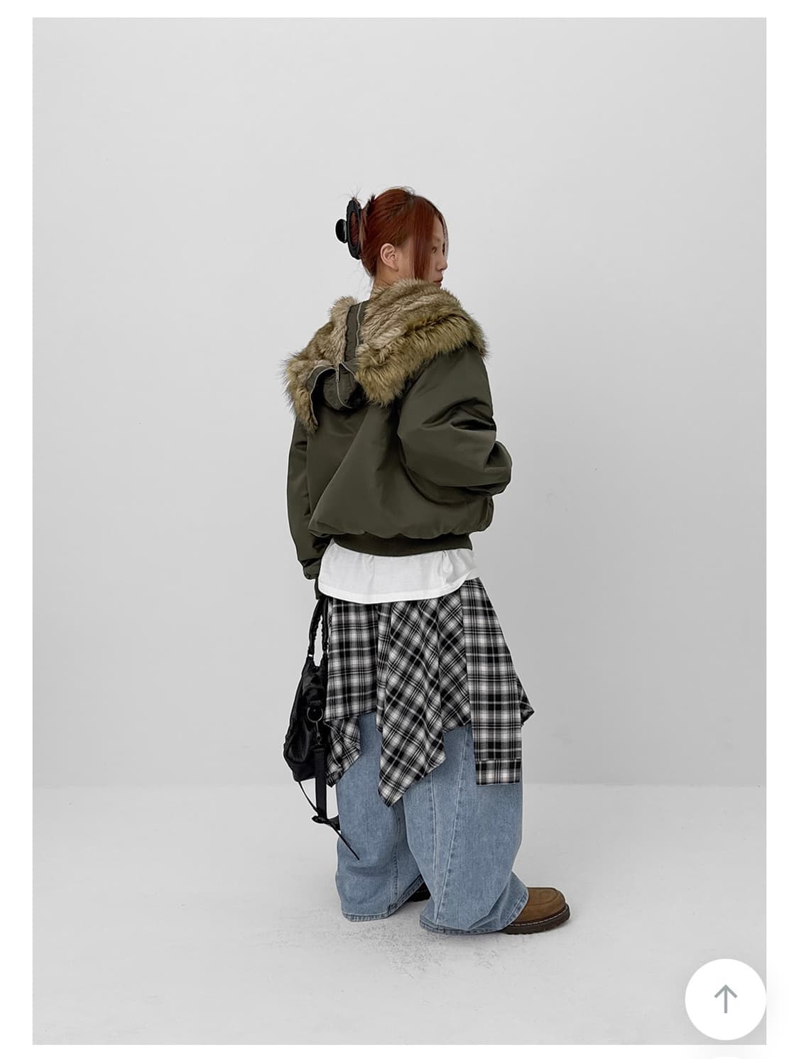 블랙업 누닐 퍼트리밍 후드 점퍼 상품이미지3