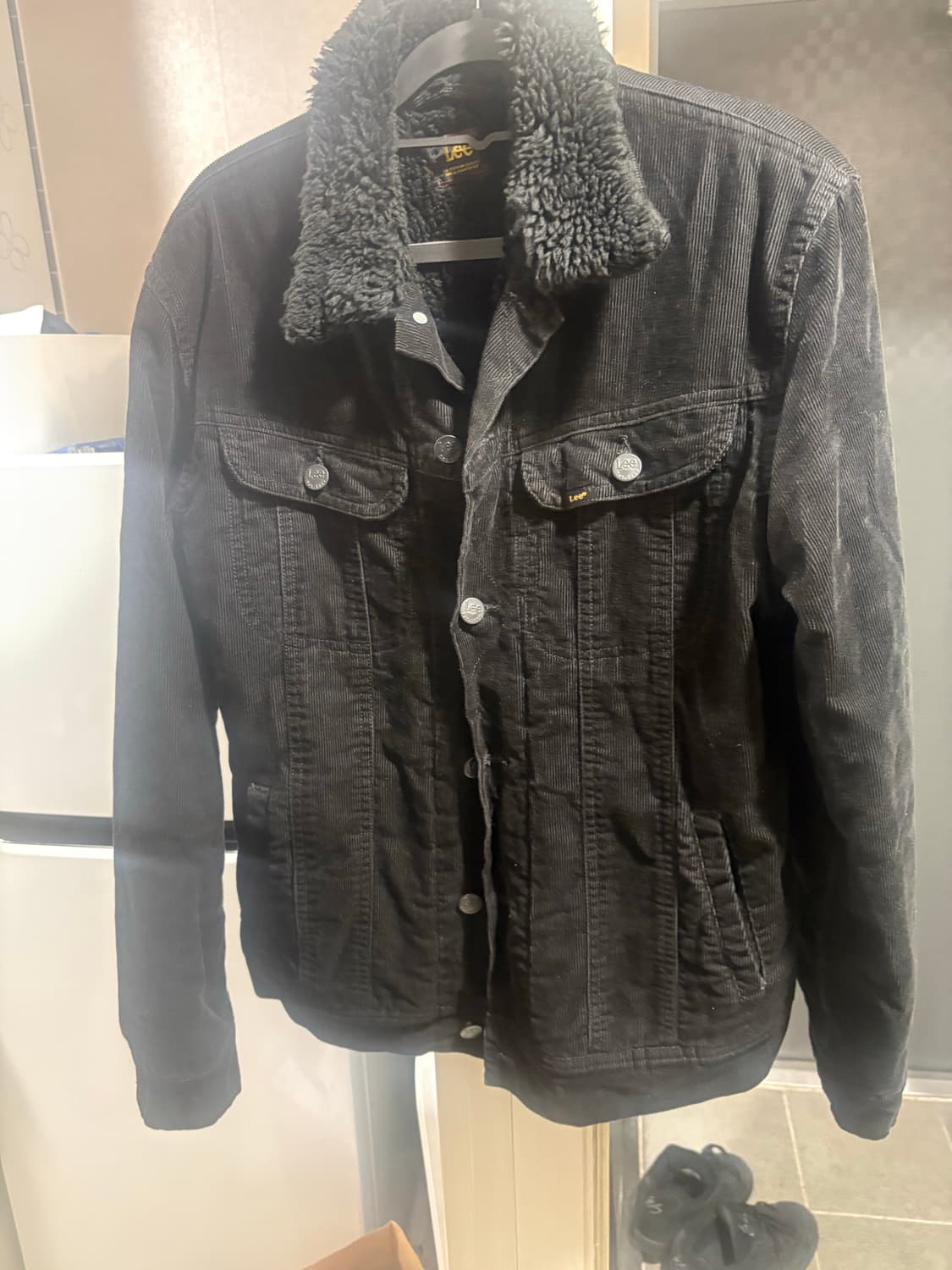 리 코듀로이 쉐르파 자켓 블랙 상품이미지1