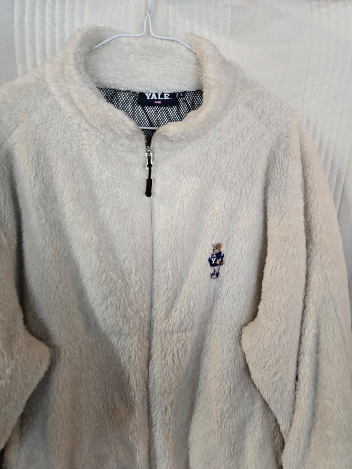 YALE 예일 뽀글이 플리스 자켓 아이보리 상품이미지1